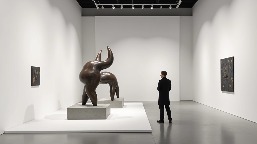 Sculpture installation in contemporary art gallery space